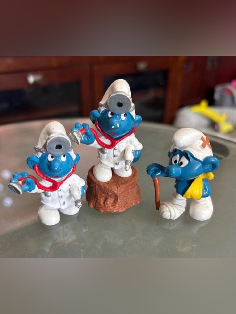 Lot Of 3 Vintage Doctor Smurf Peyo Including Pencil Sharper